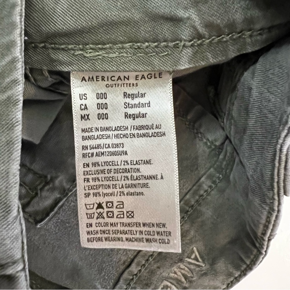 American Eagle Outfitters Olive Wide Leg Cargo Pants - Picture 6 of 7
